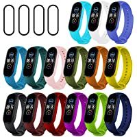 Ferilinso 15 Piezas Correas para Xiaomi Mi Band 5 + 4 Piezas Protector Pantalla- Silicona Pulsera de Recambio Brazalete…